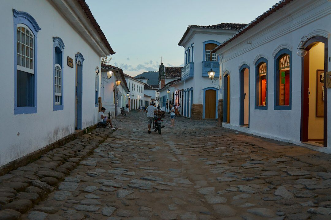Colonial style building facade on a Chilean city street