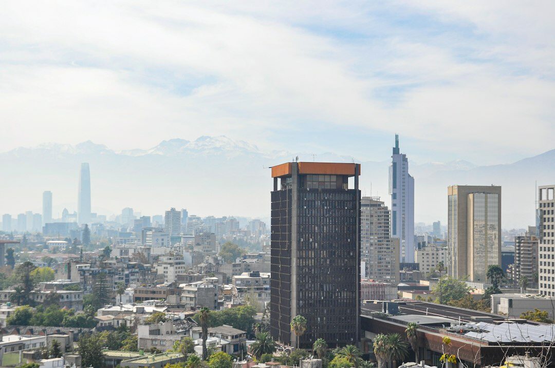 Santiago de Chile skyline with Andes mountains in the background