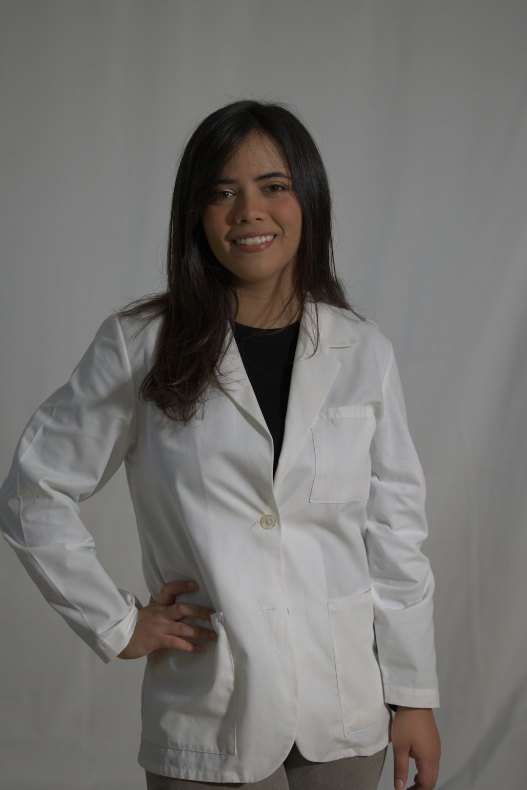 Studio portrait of a Latina woman researcher
